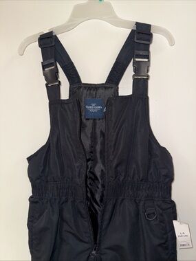 Faded Glory Black Bib Overalls with Navy Label
